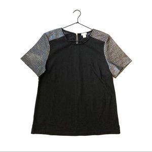 J. Crew Metallic Sleeve Top